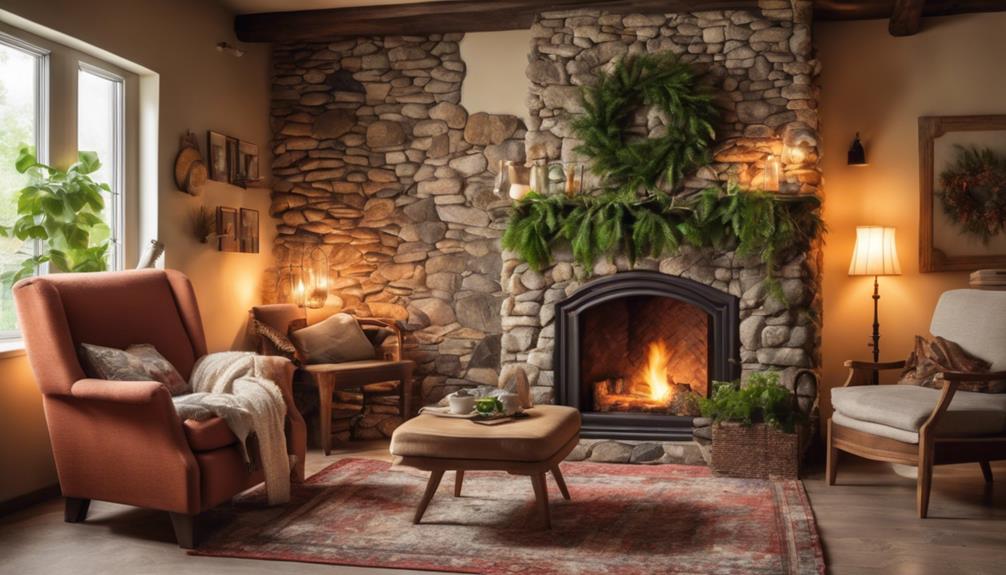 na cianie za kominkiem